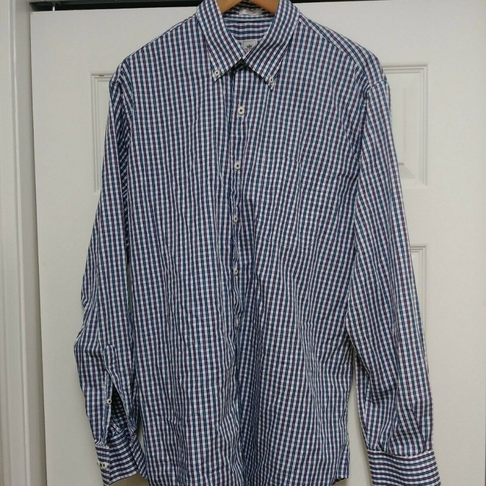 Peter Millar Seaside Finish Button Down‎  Plaid L